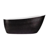 68" CROCODILE SKIN TEXTURE BLACK OVAL FREESTANDING BATHTUB
