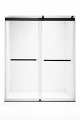 DOUBLE SLIDING SHOWER GLASS DOOR - MATTE BLACK
