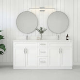 72" DOUBLE SINK SHAKER BATHROOM VANITY WITH QUARTZ COUNTERTOP (SOLID WOOD)