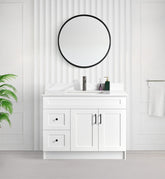 42" SHAKER BATHROOM VANITY WITH QUARTZ COUNTERTOP (MDF)