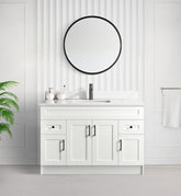 48" SHAKER BATHROOM VANITY WITH QUARTZ COUNTERTOP (MDF)
