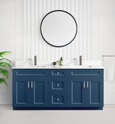 72" DOUBLE SINK SHAKER BATHROOM VANITY WITH QUARTZ COUNTERTOP (SOLID WOOD)