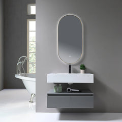 ATOMIC FRAMED BACL LIGHT LED MIRROR - LMF294B