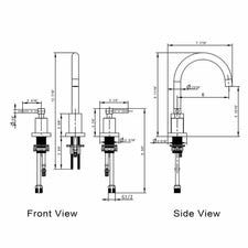 ELEGANTE THREE HOLES WIDESPREAD BATHROOM FAUCET - F13104