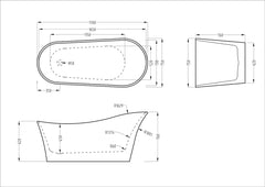 HIHEEL ONE PIECE FREESTANDING BATHTUB - 1700