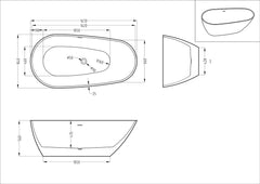 MELON ONE PIECE FREESTANDING BATHTUB - 1670