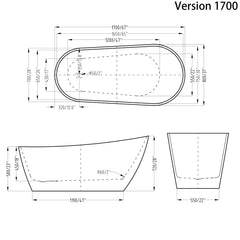 BANANA ONE PIECE BATHTUB - 1500/1700