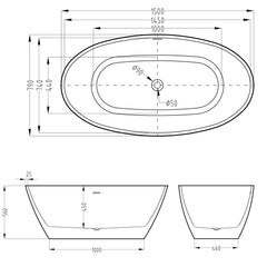 EGG PLUS ONE PIECE BATHTUB - 1500/1700