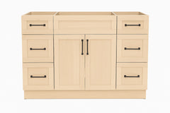 24" SHAKER BATHROOM VANITY WITH QUARTZ COUNTERTOP (LEMON LIGHT MDF)