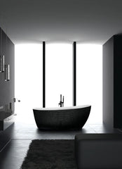 68" CROCODILE SKIN TEXTURE BLACK OVAL FREESTANDING BATHTUB