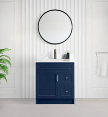 30" SHAKER BATHROOM VANITY WITH QUARTZ COUNTERTOP (MDF)