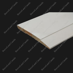 B6-H-WS STEP-BEVELED BASEBOARD PRIMED WHITE PINE WOOD 6-1/4”*1/2”