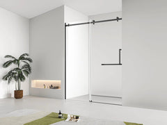 FRAMELESS SHOWER GLASS DOOR - MATT BLACK