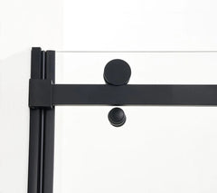 FRAMELESS SHOWER GLASS DOOR - MATT BLACK