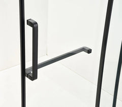 FRAMELESS SHOWER GLASS DOOR - MATT BLACK
