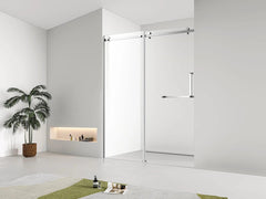 FRAMELESS SHOWER GLASS DOOR - CHROME
