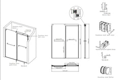 DOUBLE SLIDING SHOWER GLASS DOOR - MATTE BLACK