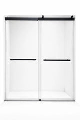 DOUBLE SLIDING SHOWER GLASS DOOR - MATTE BLACK