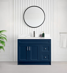 42" SHAKER BATHROOM VANITY WITH QUARTZ COUNTERTOP (MDF)