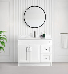 42" SHAKER BATHROOM VANITY WITH QUARTZ COUNTERTOP (MDF)