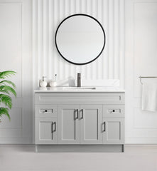 48" SHAKER BATHROOM VANITY WITH QUARTZ COUNTERTOP (MDF)