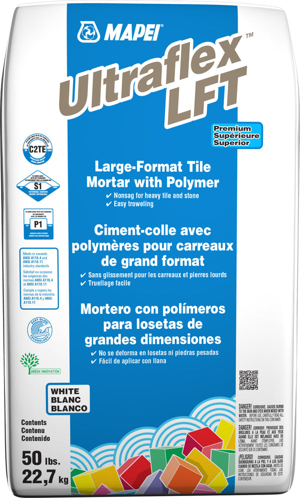 Mapei Ultraflex LFT Large & Heavy Tile Mortar, White - 50 lb